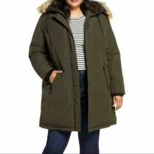 Sam Edelman Loden Faux Fur Trim Short Parka Size 3x